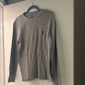 Beverly Hills Polo Club Gray Long Sleeve Waffle Tee